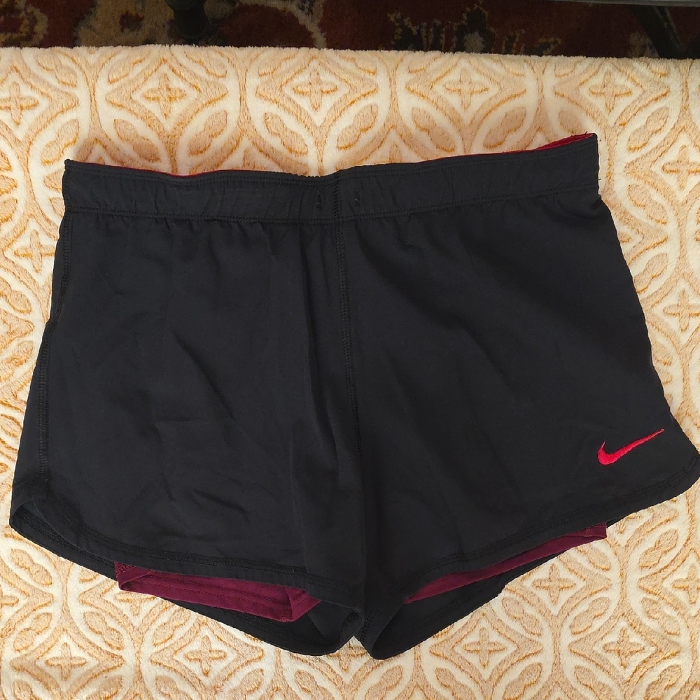 Nike Women's Black Shorts with Pink Accents